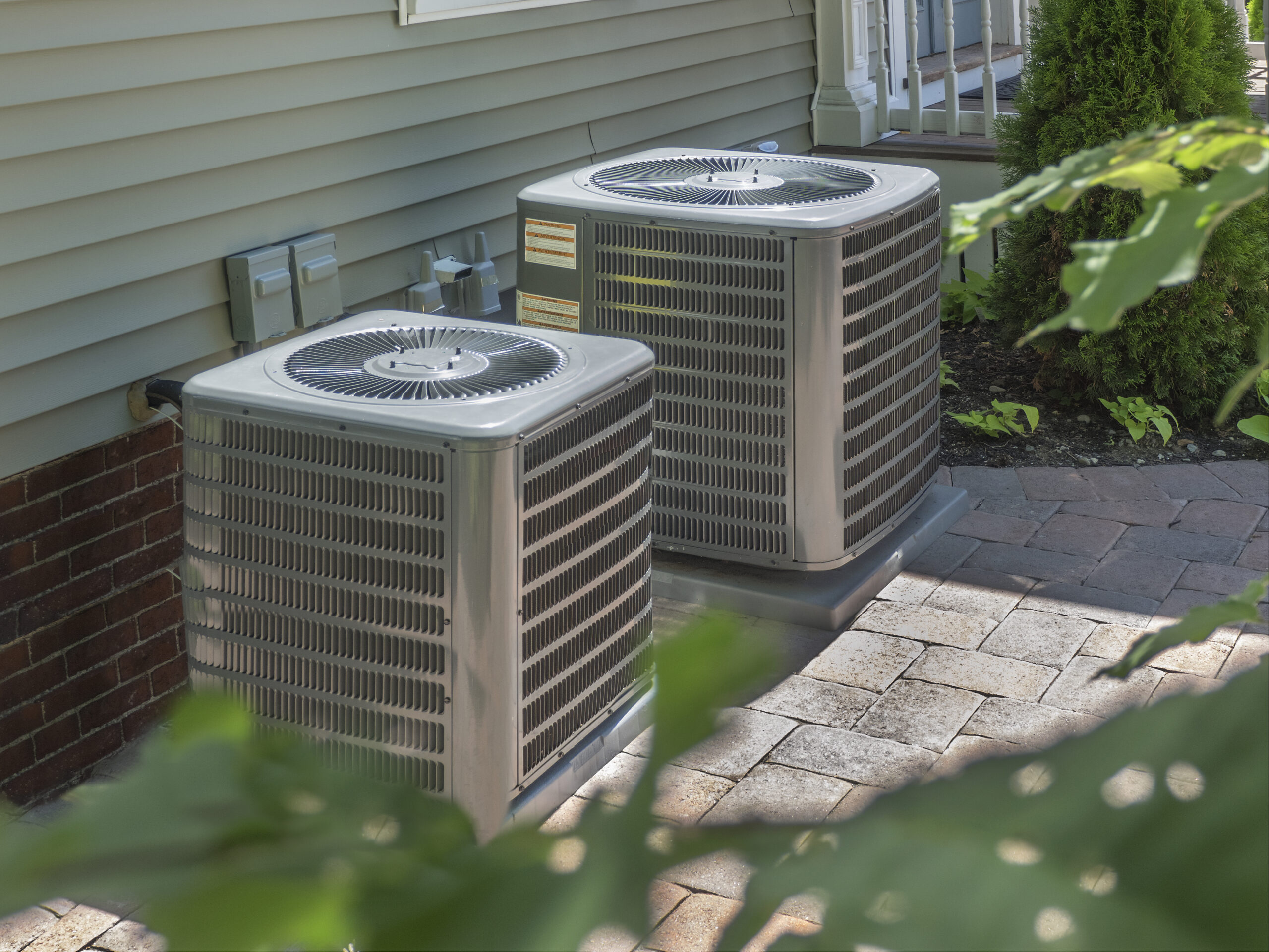 Dual AC units outside a Michigan residence