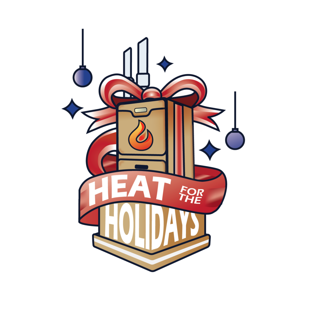 Logo - Heat For The Holidays logo with the furnace box and furnace.