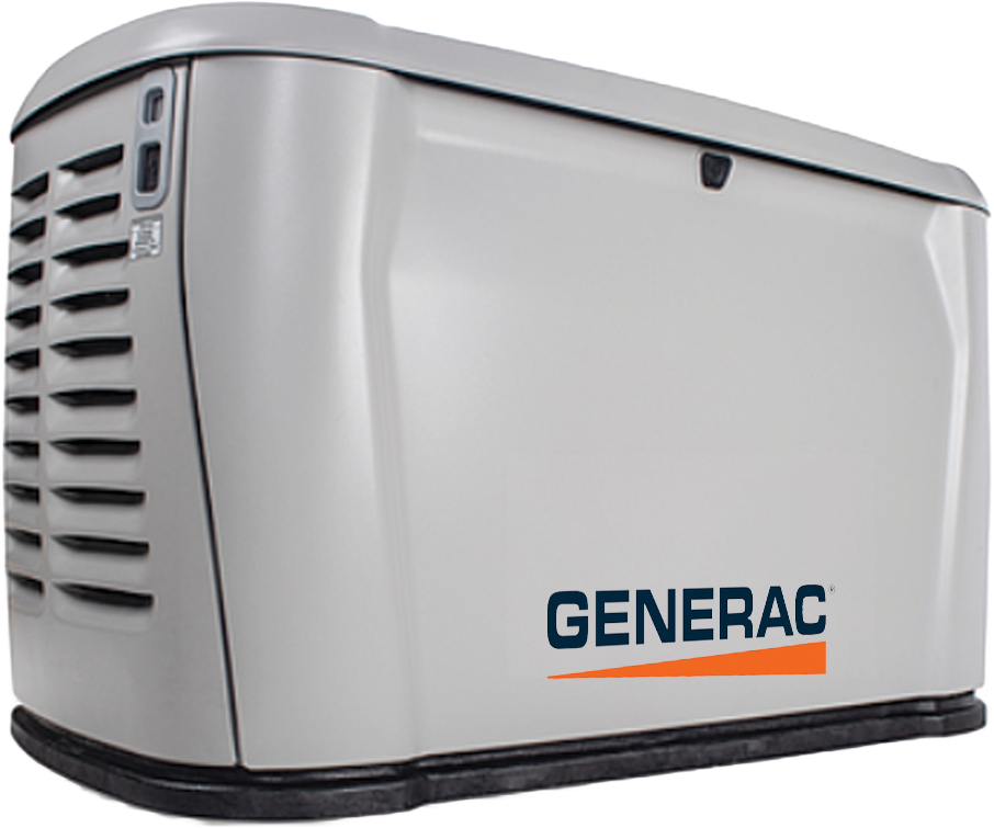 Gray Generac home generator unit